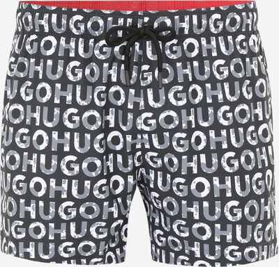 HUGO Shorts de bain 'TORTUGA' en gris / noir / blanc cassé, Vue avec produit