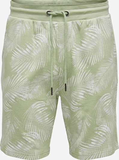 Only & Sons Shorts 'Perry' in pastellgrün / weiß, Produktansicht