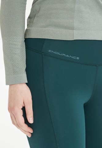 ENDURANCE Skinny Sporthose 'THADEA POCKET  XQL' in Grün