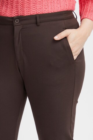 Fransa Curve Slim fit Chino Pants 'Plano Tessa' in Brown