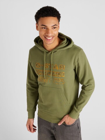 Sweat-shirt 'Distressed Originals' G-STAR en vert : devant