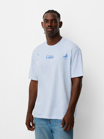 T-Shirt Bershka en bleu : devant