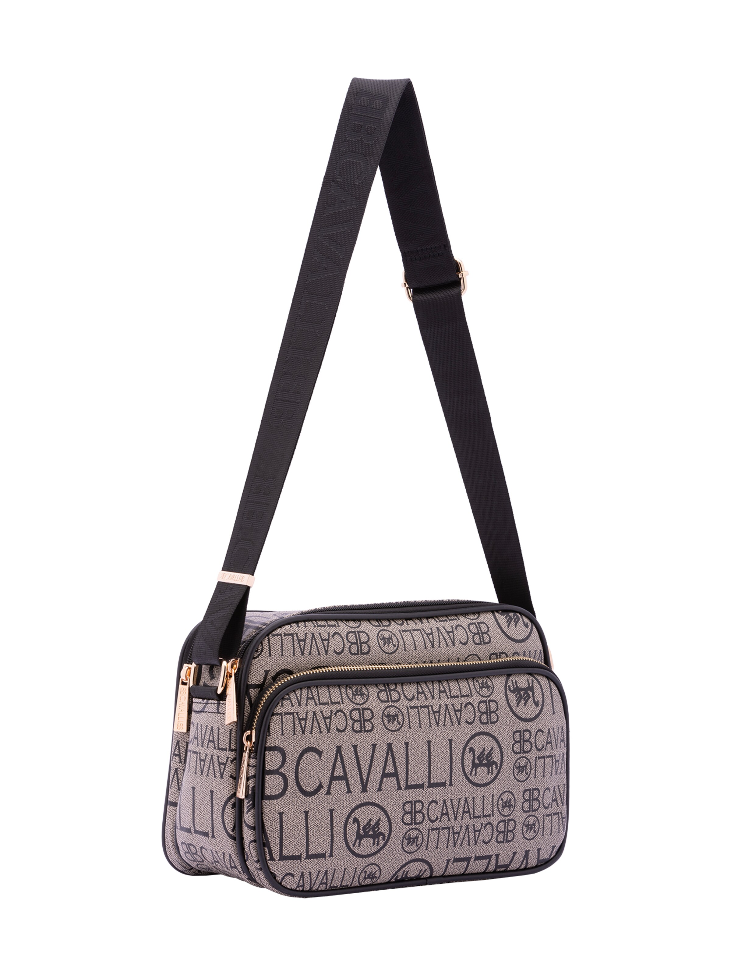 Borsa a tracolla 'Borsa a Tracolla B Cavalli Donna con Zip e Tasche Regolabile 29x18x12 cm' di B. Cavalli in nero