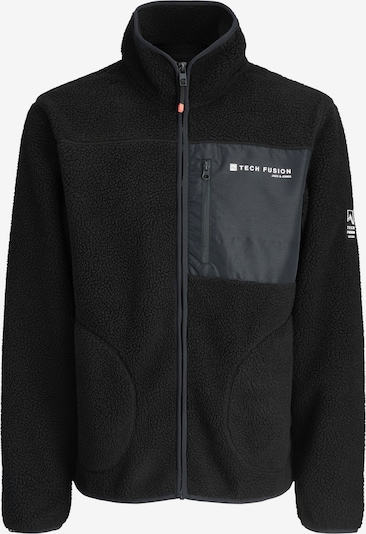 Flisinis džemperis 'JJALPES' iš JACK & JONES, spalva – juoda / balta, Prekių apžvalga