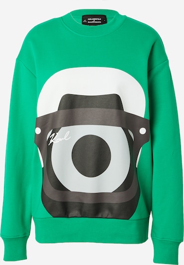 Karl Lagerfeld Sweat-shirt en gris clair / vert / noir / blanc, Vue avec produit