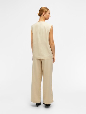 Wide leg Pantaloni con pieghe 'Fippi' di OBJECT in beige