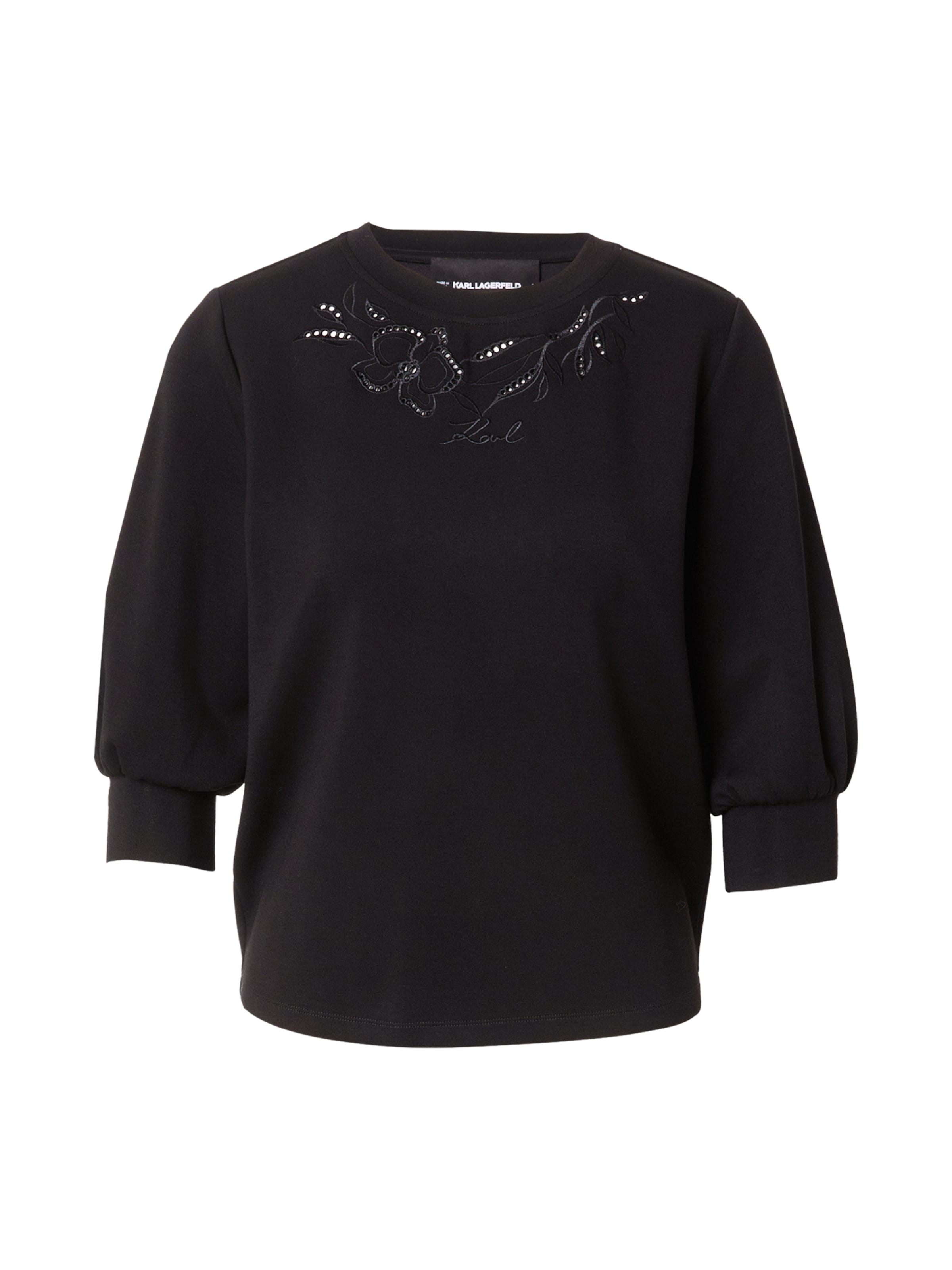 Karl Lagerfeld - Sweatshirt 'ORCHID' em preto: frente
