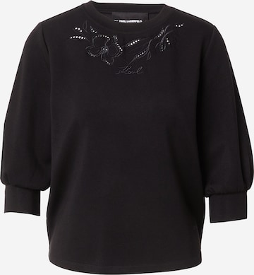 juoda Karl Lagerfeld Megztinis be užsegimo 'ORCHID': priekis