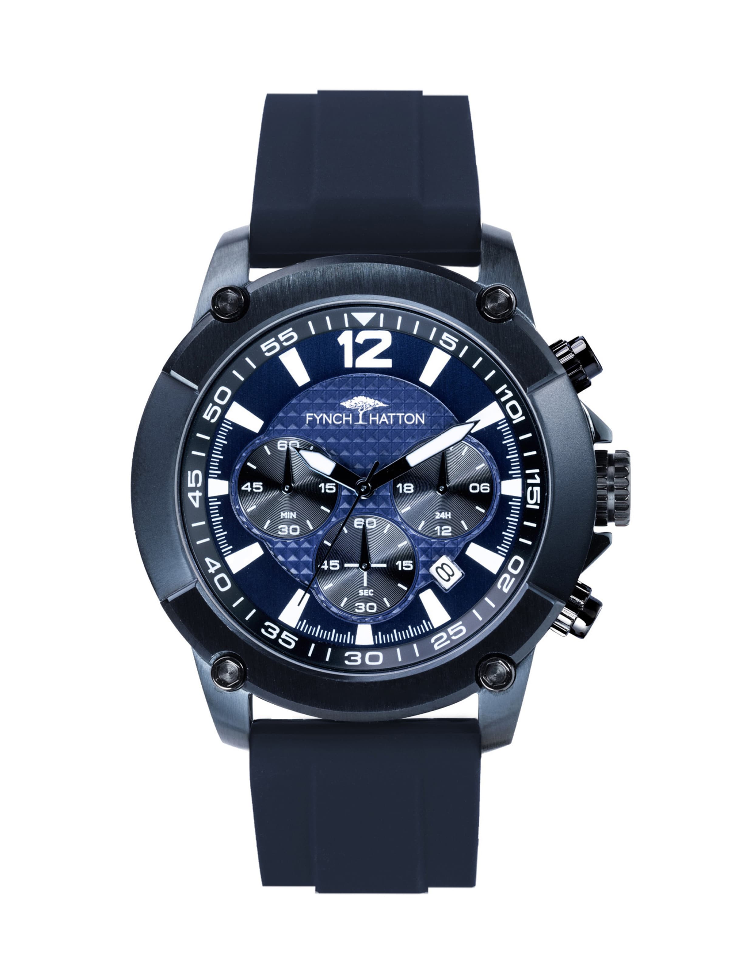 FYNCH-HATTON Analoguhr in Blau: Vorderseite