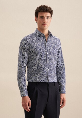 Coupe slim Chemise business 'Smart Essentials' SEIDENSTICKER en bleu : devant