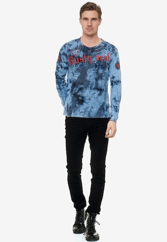 Rusty Neal Langarmshirt mit coolem Print in Blau