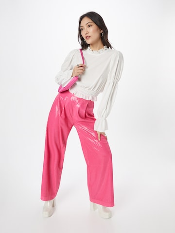 Olivia Rubin Wide Leg Bukser med lægfolder 'ELENA' i pink