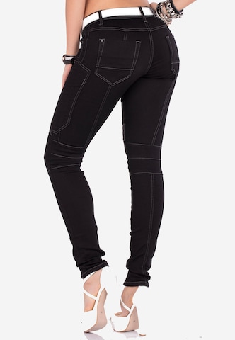 CIPO & BAXX Skinny Jeans 'Zigzag' in Zwart