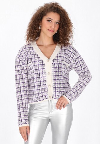 faina Oversized cardigan in Purple: front