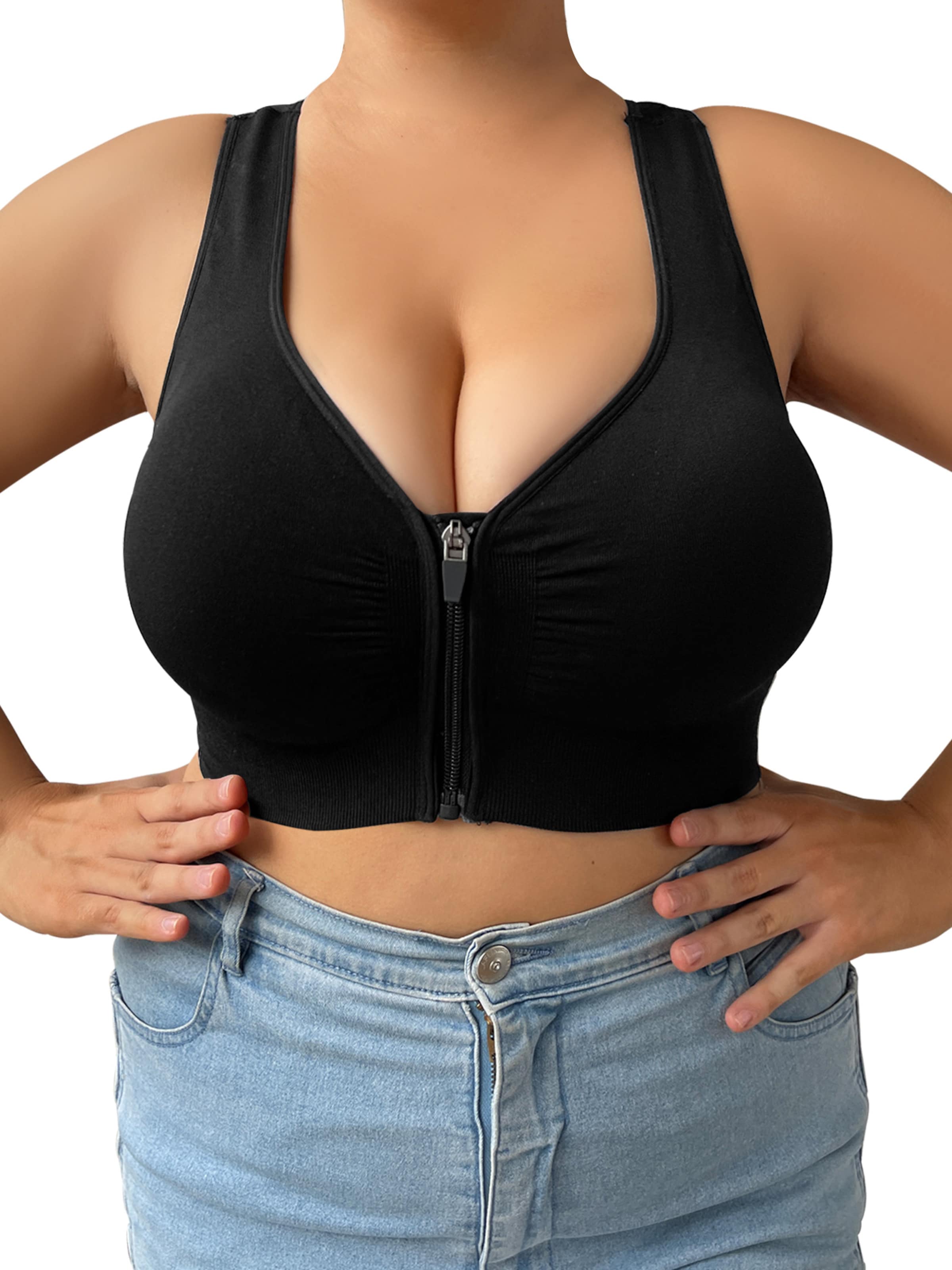 MEETWEE Push-up Sport bh 'Push-up Bralette Athletic Bras' in Zwart