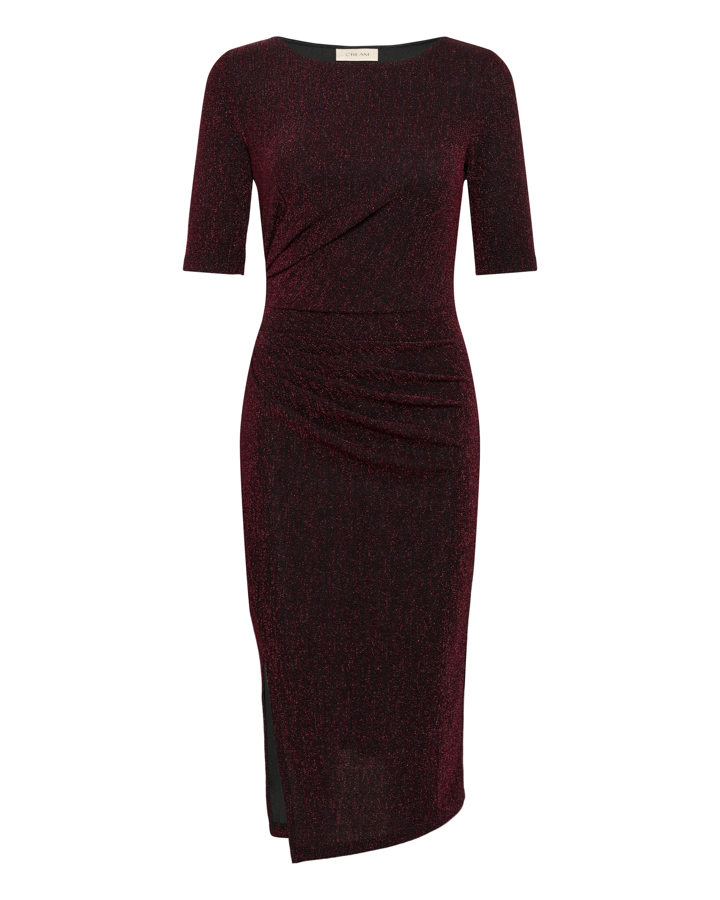 Cream Jurk in Rood: voorkant