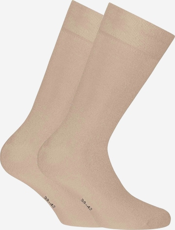 Chaussettes Rohner Socks en beige : devant