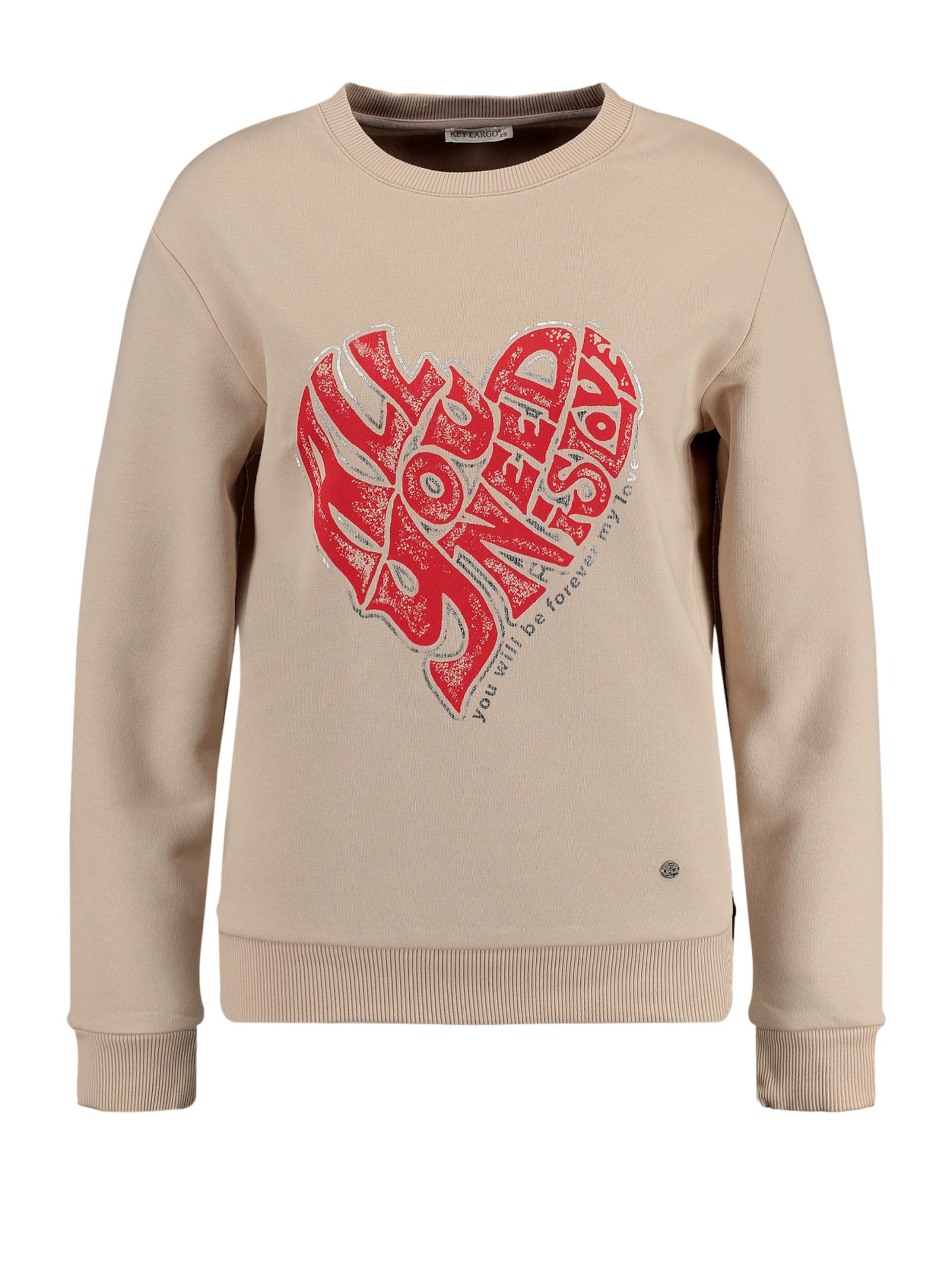 Key Largo Sweatshirt 'NEED' in Beige: voorkant