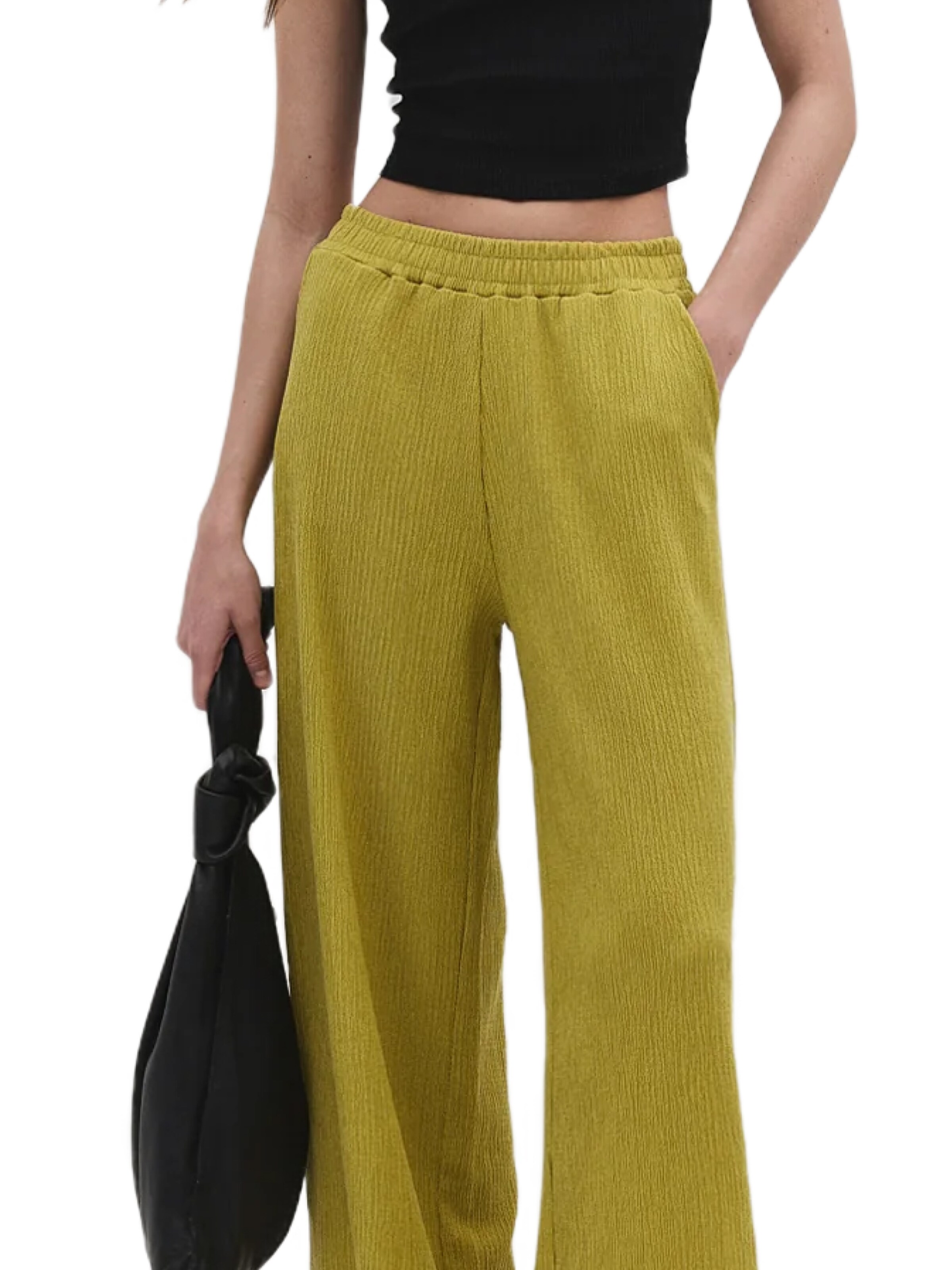 No Matter What Wide leg Broek in Geel