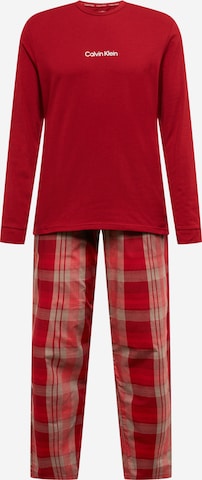 Calvin Klein Underwear Dolga pižama | rdeča barva: sprednja stran
