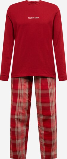 Calvin Klein Underwear Garā pidžama, krāsa - bēšs / sarkans / balts, Preces skats