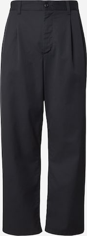 Carhartt WIP Élére vasalt nadrágok 'Evan' - fekete: elől