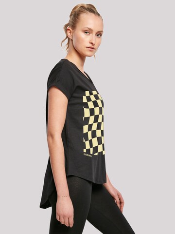 F4NT4STIC T-Shirt 'Wavy Schach Muster' in Schwarz