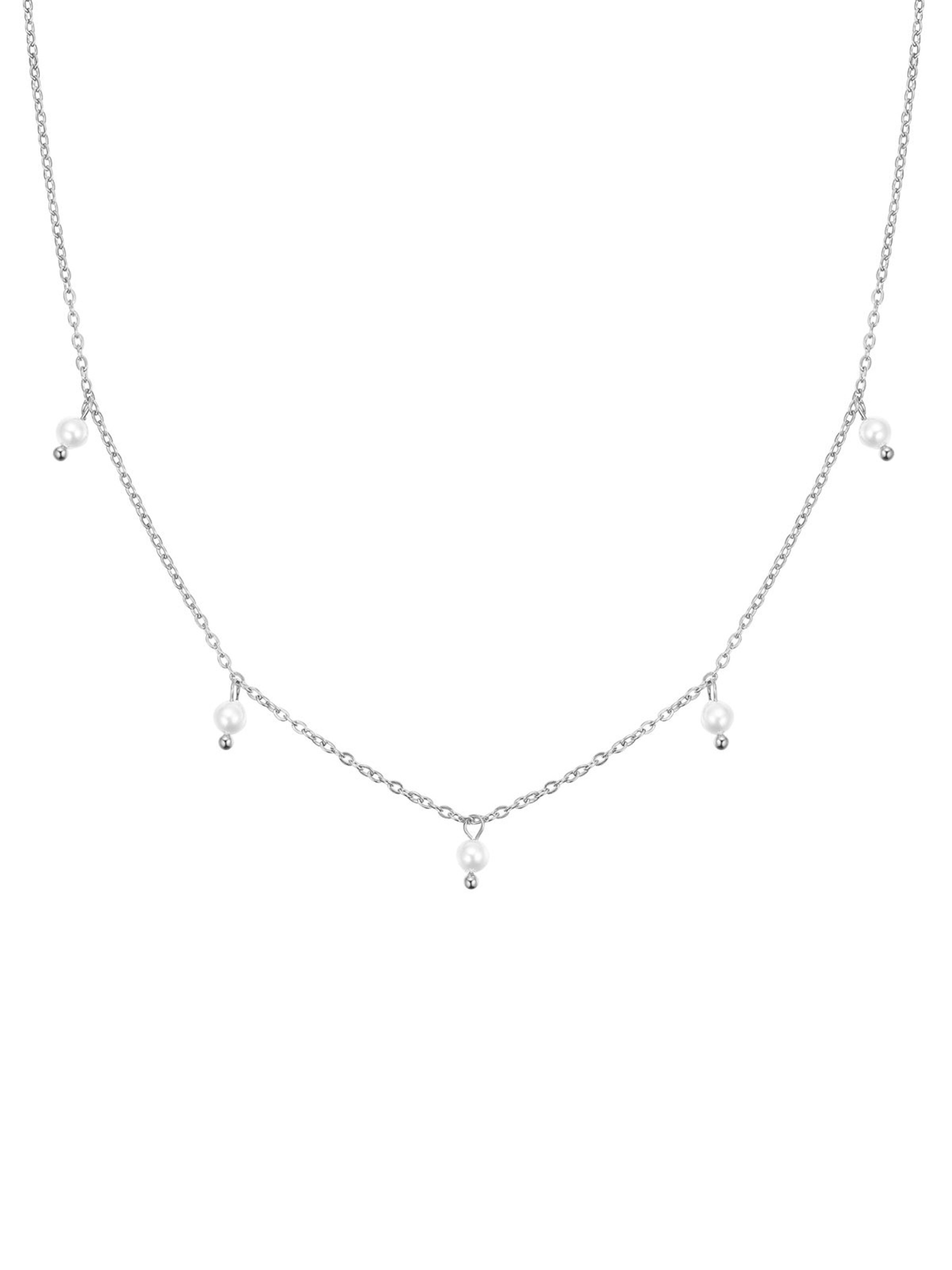 Hey Happiness Kette 'Cinque Pearl' in Silber