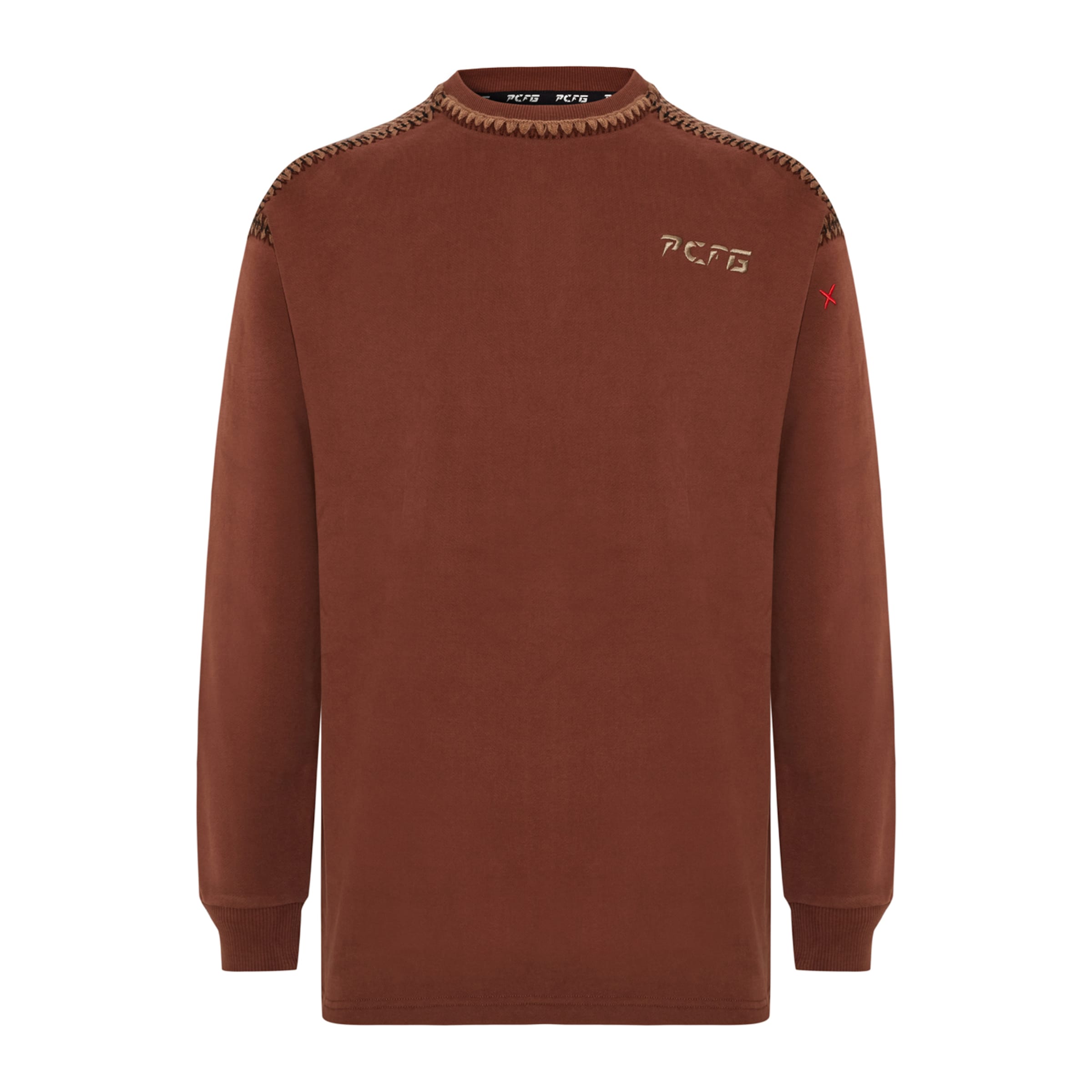 PCFG Sweatshirt in Braun: Vorderseite