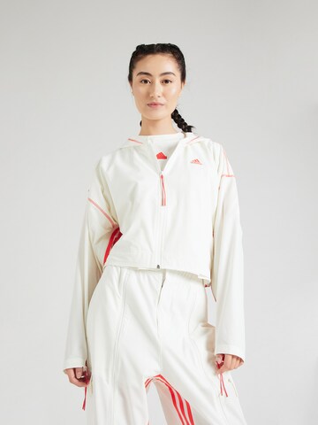ADIDAS SPORTSWEAR Athletic Zip-Up Hoodie 'Dance All-gender Versatile' in White: front