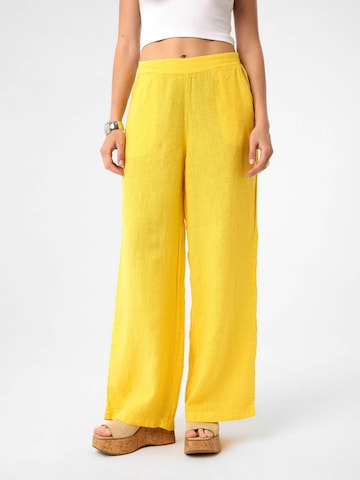 DIMI Wide leg Pants 'Weite Damen Leinenhose' in Yellow