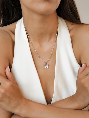 Hey Happiness - Cadena 'Vibrant Summer Daisy' en plata: frente