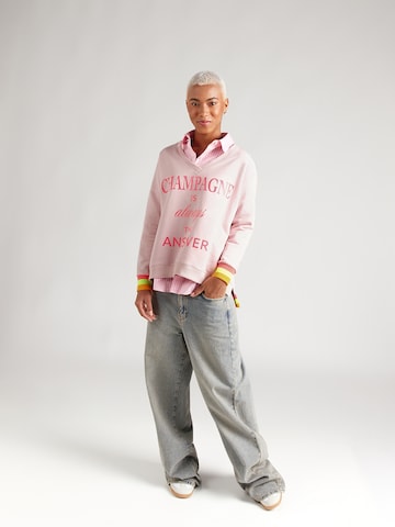Sweat-shirt 'Champagne Is The Answer' miss goodlife en rose