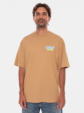 T-Shirt 'S/S LUGGAGE LABEL T-SHIRT DUSTY H BROWN' Carhartt WIP en marron