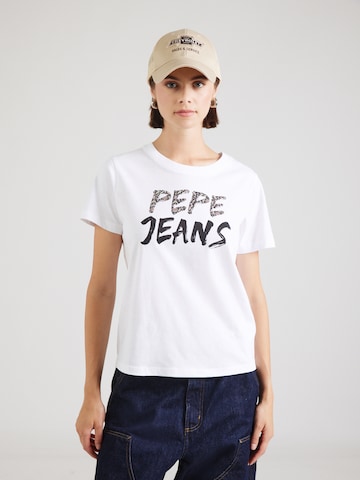 Pepe Jeans Tričko 'FLORAL II' - Biela: predná strana