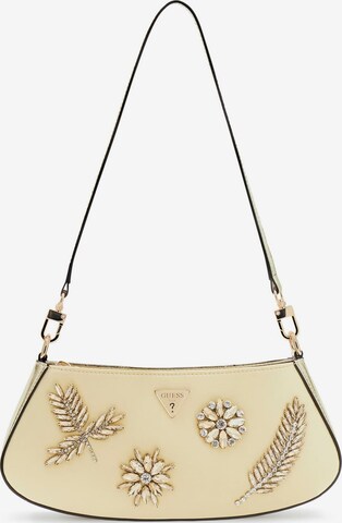 GUESS Schultertasche 'Elsie Jewel-Appliqué' in Beige: Vorderseite