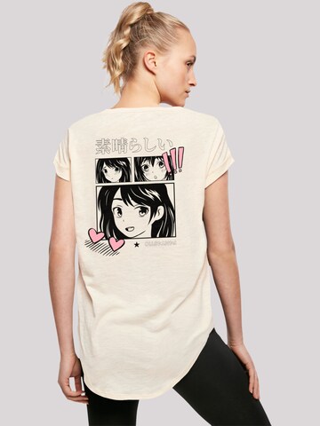 F4NT4STIC Shirt 'Manga Anime' in Beige: voorkant