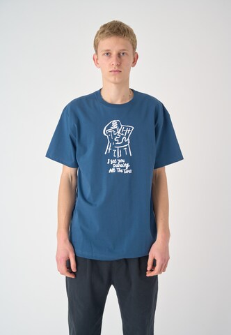 Cleptomanicx Shirt in Blue: front