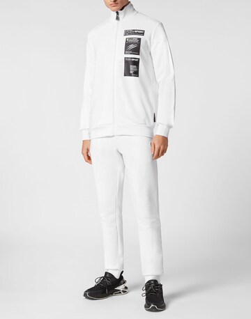 Plein Sport - Casaco em moletão 'Scratch' em branco