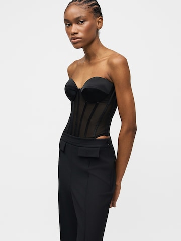 Elisabetta Franchi Wide leg Pantalon in Zwart