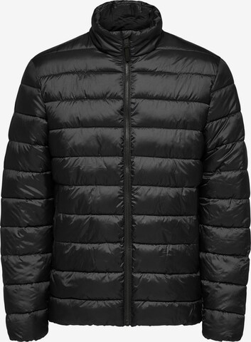 SELECTED HOMME Between-Season Jacket 'Plastic Orange' in Black: front