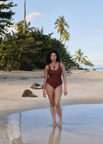 MANGO Bralette Swimsuit 'Naxosp' in Red