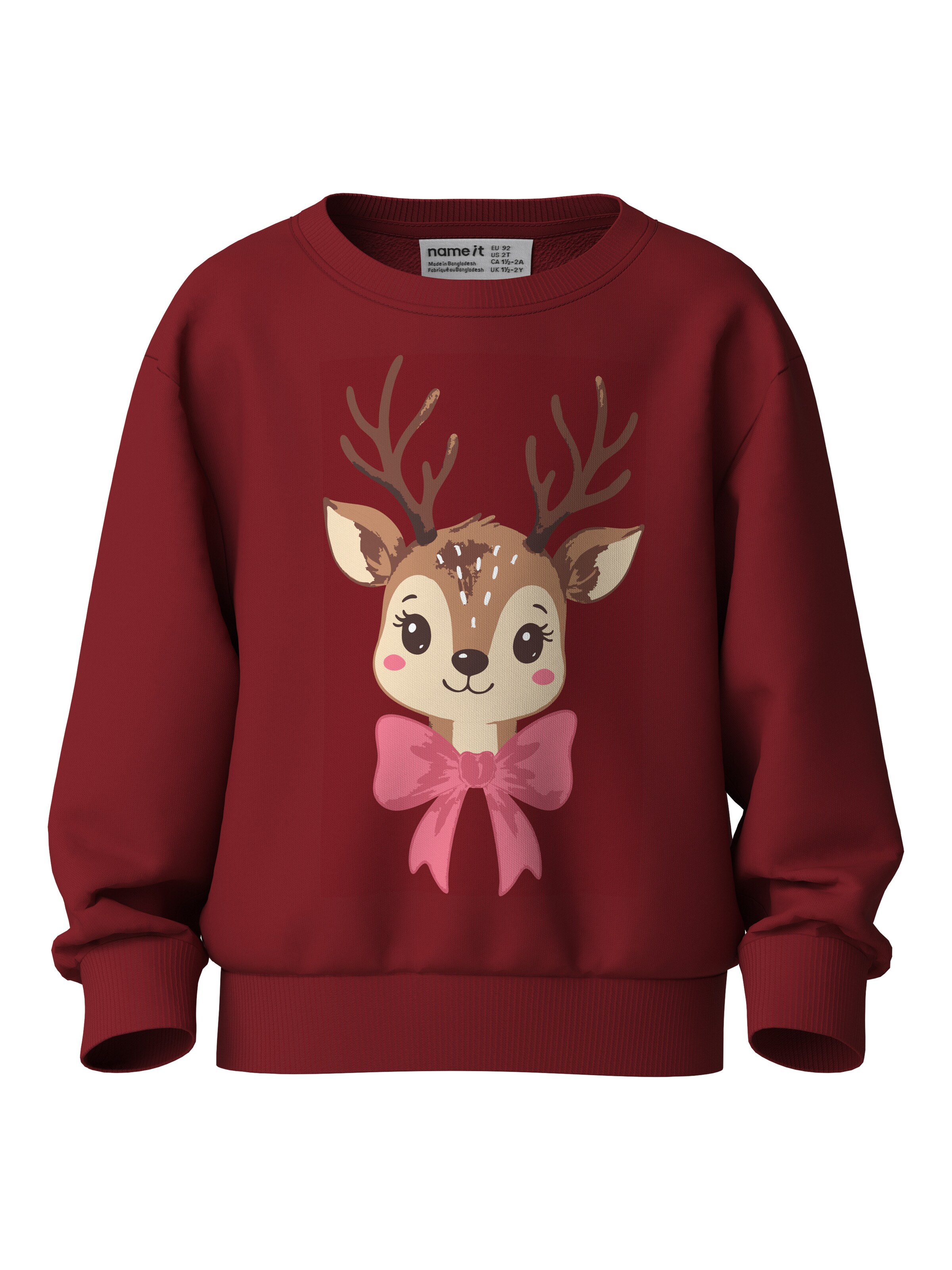 NAME IT Sweatshirt 'NMFVERTRUD' in 92 in Brocade / Dusky pink / Dark red, Item view