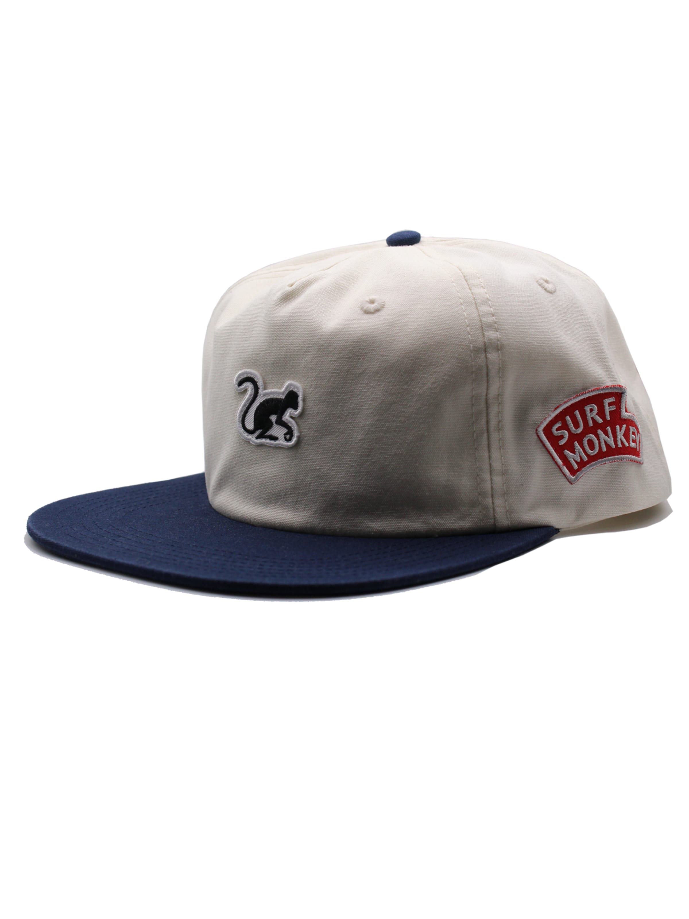 Surf Monkey Pet '5-Panel Cap Organic' in Blauw: voorkant