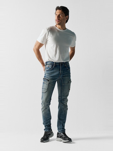 KOROSHI Regular Cargojeans in Blauw