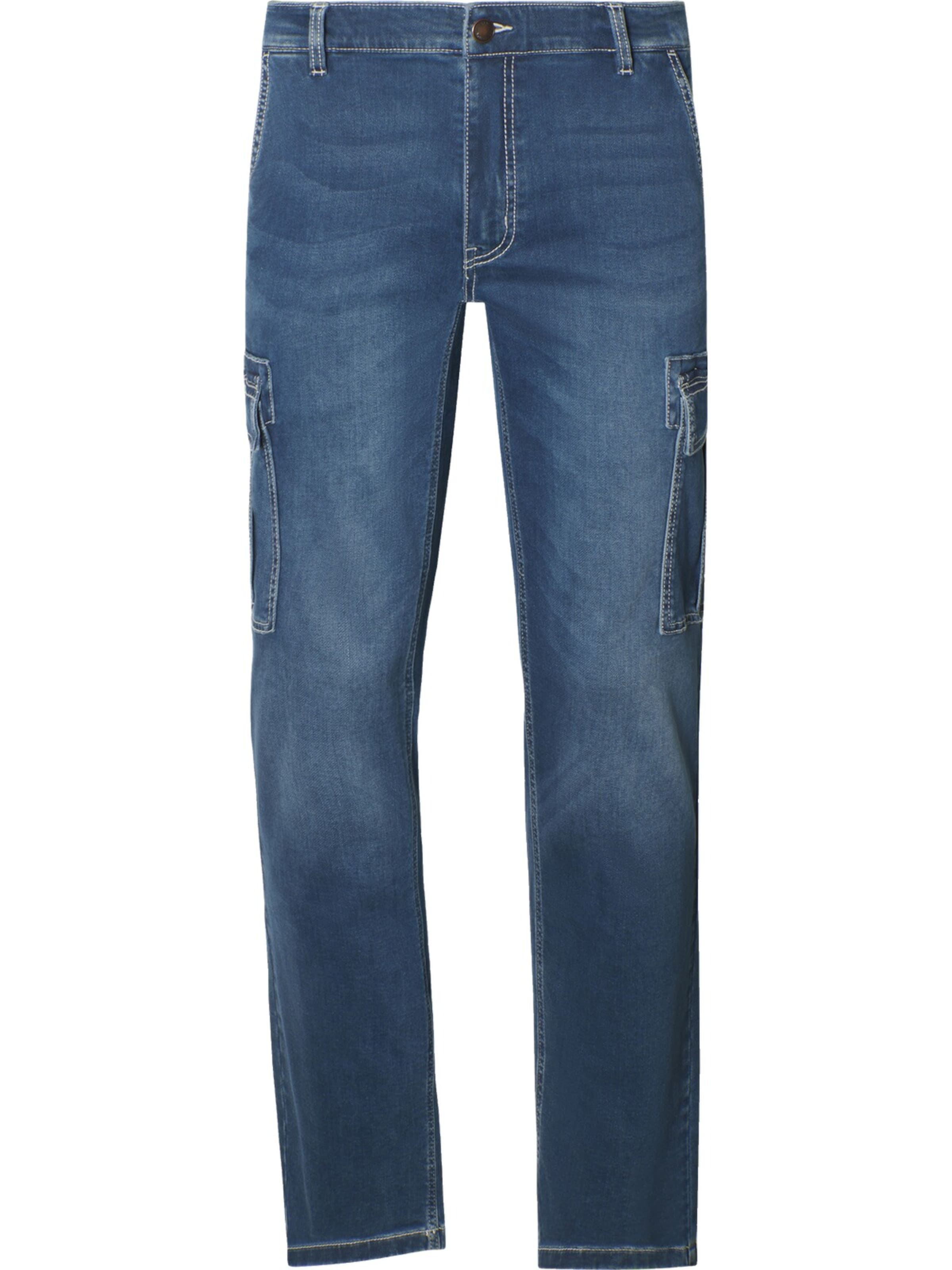 Jan Vanderstorm Loose fit Cargo Jeans ' Gunnheim ' in Blue: front