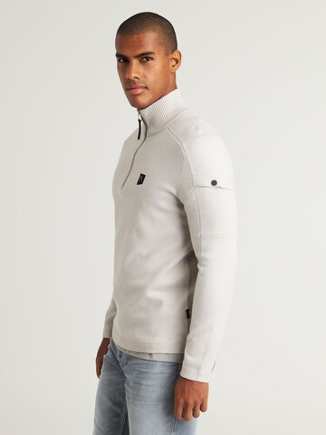 CHASIN' Sweater 'Oscar Half-Zip' in Grey