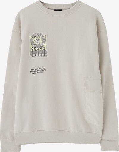 Pull&Bear Sweater majica u pastelno žuta / crna / prljavo bijela, Pregled proizvoda