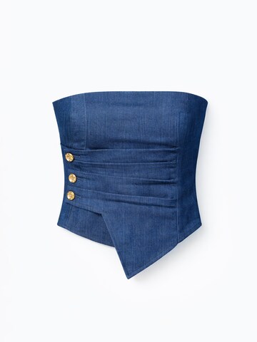 IT'S BASIC Top 'DENIM TOP' in Blauw: voorkant