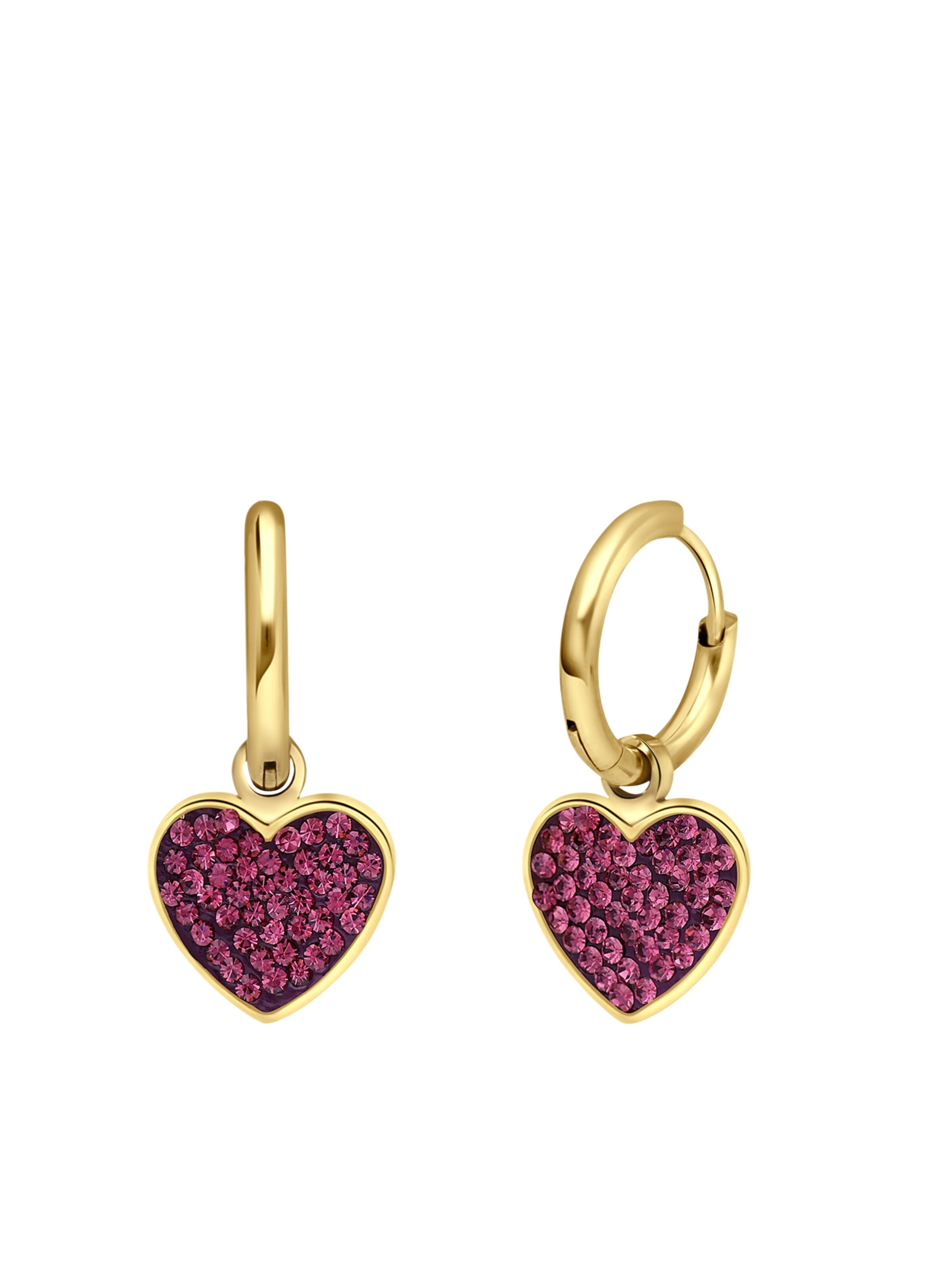 Boucles d'oreilles Lucardi en or : devant